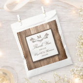 Sachets En Papier Country Rustic Monogram Branche & Mariage bois (Coupé)