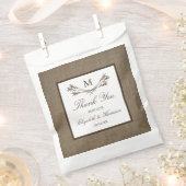 Sachets En Papier Country Rustic Monogramme Branche & Mariage Burlap (Coupé)
