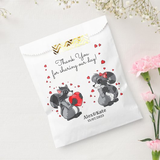 Sachets En Papier Couple de ratons laveurs