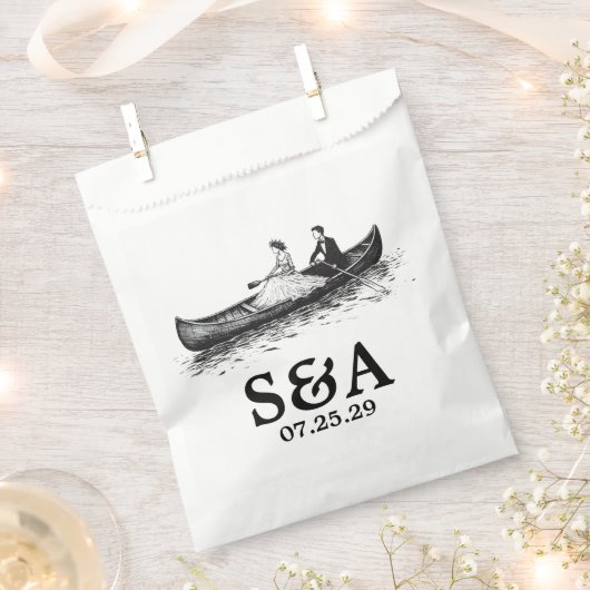 Sachets En Papier Couple en canoë (Coupé)