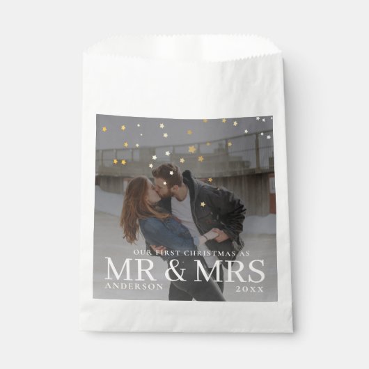 Sachets En Papier Couple sombre avec des étoiles pour Noël (Devant)