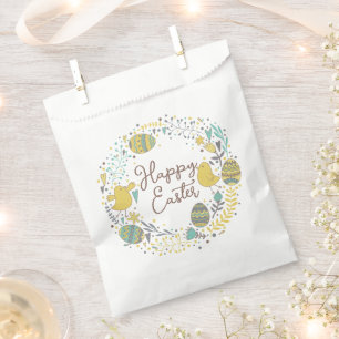 Sachets En Papier Couronne colorée d'oeufs de Joyful Chicks et salut