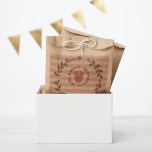 Sachets En Papier Couronne de bandes roses pour Baby Shower