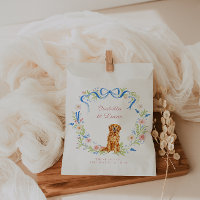 Couronne de mariage au golden retriever aquarelle