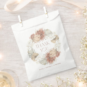 Sachets En Papier Couronne de mariage bohème à l'orchidée blanche et