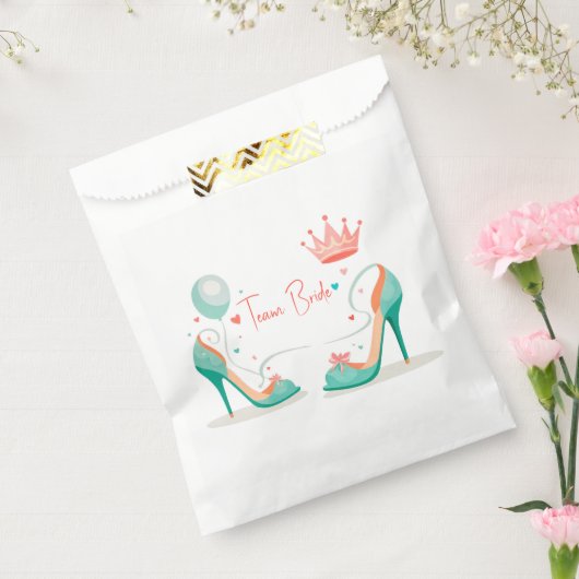 Sachets En Papier Couronne et talons hauts – Thème rose et vert ment (Scellé)