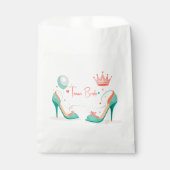 Sachets En Papier Couronne et talons hauts – Thème rose et vert ment (Devant)