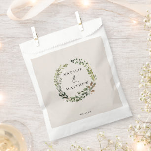 Sachets En Papier Couronne feuillage rustique fête de mariage d'hive