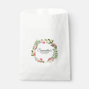 Sachets En Papier Couronne florale rose bohème Baby Shower
