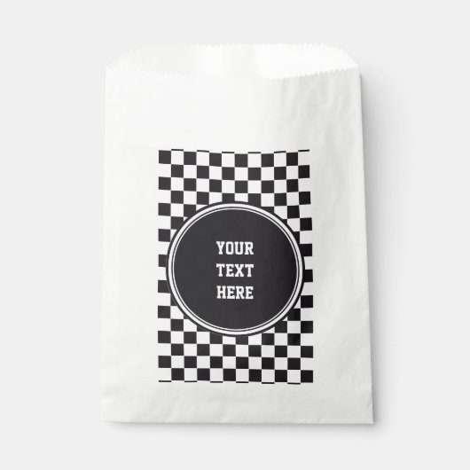 Sachets En Papier Course de voiture / Motif d'échecs + votre backgr. (Devant)