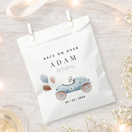 Sachets En Papier Course voiture Anniversaire Invitation, Fast un An (Coupé)