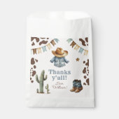 Sachets En Papier Cowboy Premier Rodéo anniversaire Wild West Merci (Devant)