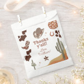 Sachets En Papier Cowboy Rodeo anniversaire Wild West Merci (Coupé)