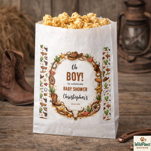 Sachets En Papier Cowboy Wild West Rodeo Ranch Bébé rustique weste