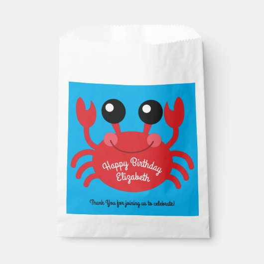 Sachets En Papier Crabe Anniversaire Soirée Cartoon Enfants (Devant)
