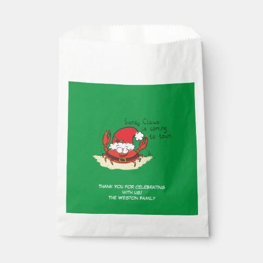 Sachets En Papier Crabe Noël Tropical Funny (Devant)