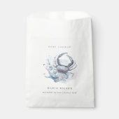Sachets En Papier Crabe sous-marin Muet Corail Baby shower nautique (Devant)