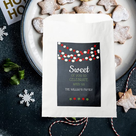 Sachets En Papier Cranberry et Popcorn Rustic Chalkboard Noël