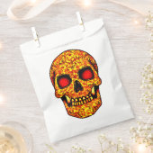 Sachets En Papier Crâne d'Halloween effrayant aux yeux rouges (Coupé)