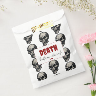 Sachets En Papier Crâne gothique "Mort avant décaf" Éffrayant Funn