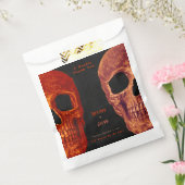 Sachets En Papier Crâne gothique Orange noir Halloween Merci (Scellé)