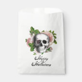 Sachets En Papier Crâne gothique rose victorien Damas Halloween (Devant)
