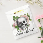 Sachets En Papier Crâne gothique rose victorien Damas Halloween (Scellé)