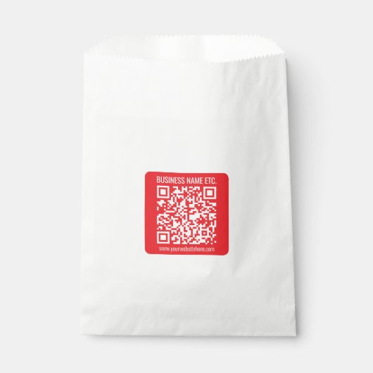 Sachets En Papier Créez instantanément votre propre code QR | Rouge (Devant)