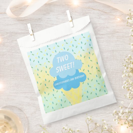 Sachets En Papier Crème de glace 2ème anniversaire (Coupé)