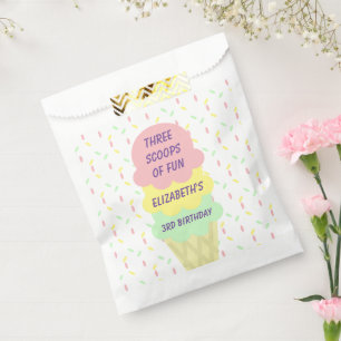 Sachets En Papier Crème de glace 3e anniversaire