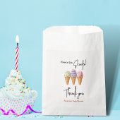 Sachets En Papier Crème glacée douce été ici Baby shower Scoop