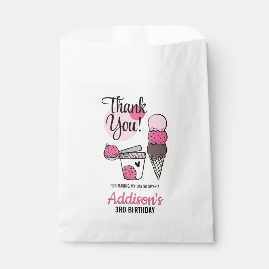 Sachets En Papier Crème glacée Scoop fête d'anniversaire Favoriser l (Devant)