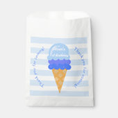 Sachets En Papier Crème glacée sucrée 1er anniversaire garçon bleu (Devant)