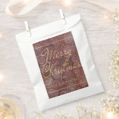 Sachets En Papier Crimson de Noël et or (Coupé)