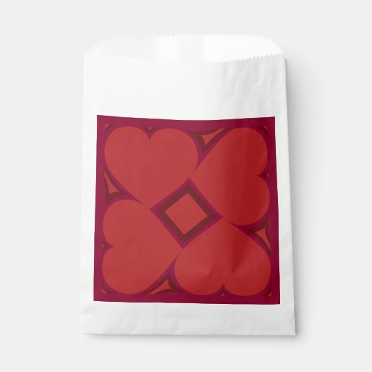 Sachets En Papier Crimson Hearts et Motif de diamant (Devant)