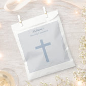 Sachets En Papier Croix Bleue Pastel Communion (Coupé)