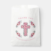 Sachets En Papier Croix rose Fleur Chic Première Sainte Communion Fi (Devant)