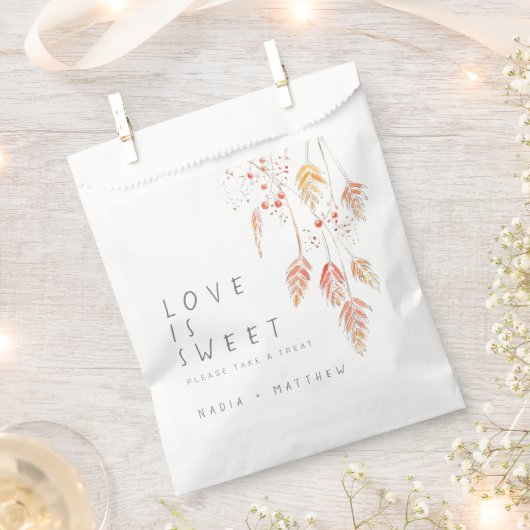 Sachets En Papier Croquis mariage de automne sur l'aquarelle des bai (Coupé)