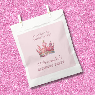 Sachets En Papier Crown Pink Fairytale Princess Anniversaire Merci