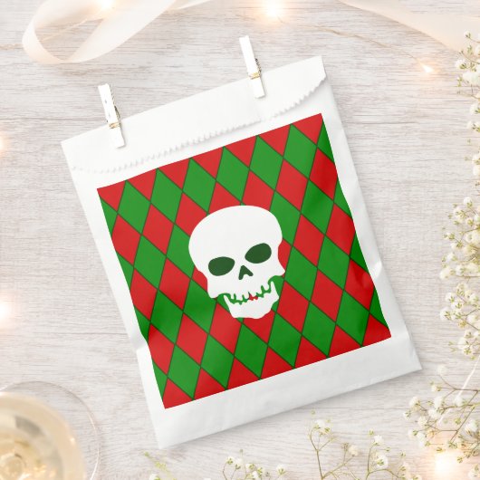 Sachets En Papier cruche crâne de Noël arlequin déplaisant (Coupé)