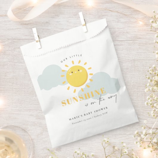 Sachets En Papier Cuisine Notre Petit Baby shower Jaune Sunshine (Coupé)