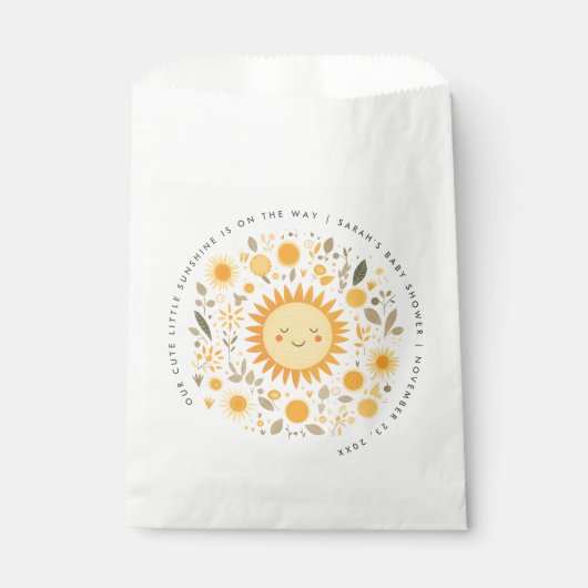 Sachets En Papier Cuisine Notre Petit Baby shower Soleil Boho (Devant)