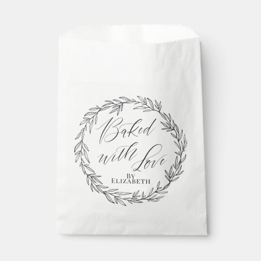 Sachets En Papier Cuisine personnalisée avec amour Élégant (Devant)