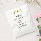 Sachets En Papier Cuit avec amour boulangerie entreprise ajouter nom (Scellé)