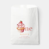 Sachets En Papier Cupcake Anniversaire Invitation, Filles 1er Annive (Devant)