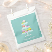 Sachets En Papier Cupcakes Cake Stand Turquoise texte personnalisé (Coupé)