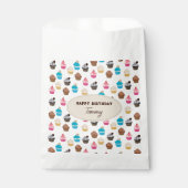 Sachets En Papier Cupcakes Couleur Motif fête d'anniversaire (Devant)