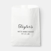 Sachets En Papier Curly Script 40e anniversaire (Devant)