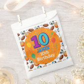 Sachets En Papier Custom 10e Anniversaire Thème sportif (Coupé)