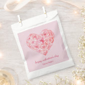 Sachets En Papier Custom Pink Aquarelle Rose Coeur Saint-Valentin (Coupé)